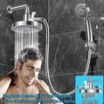 thumbnail image 4 of Doble Regaderas para Baño Alta Presion 6" Cabezal de Ducha de 3 Modos Regadera de Telefono para Baño Ducha de LLuvia Regadera de Mano con Manguera de 1.5M (Clásica, Cromo), 4 of 7
