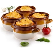 Kook French Onion Soup Bowls, Crocks with Handles, 18 oz, Set of 4