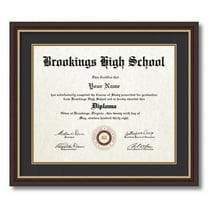 ArtToFrames 14x17 inch Diploma Frame - Framed in Mahogany and Gold Slope Frame with Black and Gold Mats, Comes with Regular Plexi Glass and Sawtooth Hanger for Wall Hanging (D-4447-14x17)