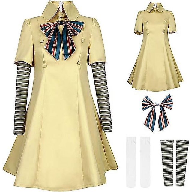 Disfraz de M3gan Vestido de niña Disfraz de Megan Robots M3GAN Uniforme escolar Fiesta Cosplay Accesorio de disfraz Película de terror Carnaval de Halloween Niño (Tamaño: 130)