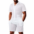 thumbnail image 2 of Zormilly Mens Loungewear Sets Short Sleeve Button Down Collared Shirts Shorts 2 Piece Summer Outfit Beach Vacation Sets, S-3XL, 2 of 8