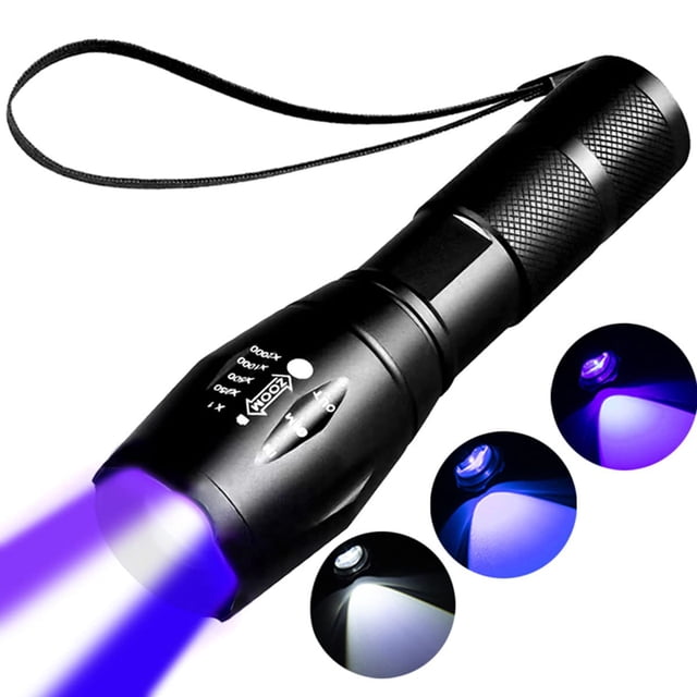 Linterna recargable YZYOE 3 en 1 UV, luz negra, luz azul