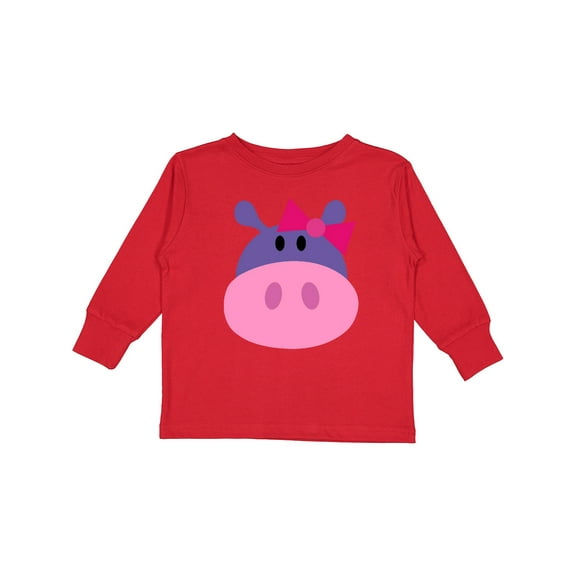 Inktastic Girl Hippo Girls Long Sleeve Toddler T-Shirt