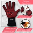 thumbnail image 7 of MQOUO  BBQ Gloves 1472°F Heat Resistant | Fireproof Mitts with Silicone Grip | Perfect for Men Who Love Barbecue, Grilling, Cooking, & Camping | 14'IN Food Grade Washable Kitchen Oven Mitts, 7 of 7