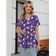 thumbnail image 5 of Scrub Tops LOMON con cuello en V estampado de suaves dibujos animados de animales XXL, 5 of 6