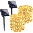 thumbnail image 1 of Luces solares de Halloween decoraciones de Halloween al aire libre, paquete de 2 cada uno de 200 LED de 72 pies, luces solares superbrillantes de 8 modos decorativas para exteriores (blanco cálido), 1 of 5