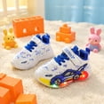 thumbnail image 4 of Boys Cartoon Race Car LED Light Up Sneakers, Soft Non-Slip Sole Casual Shoes for Daily School & Outdoor Kids Wear, 4 of 10