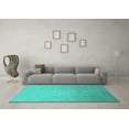 thumbnail image 3 of Ahgly Company Indoor Square Oriental Turquoise Blue Industrial Area Rugs, 3' Square, 3 of 4