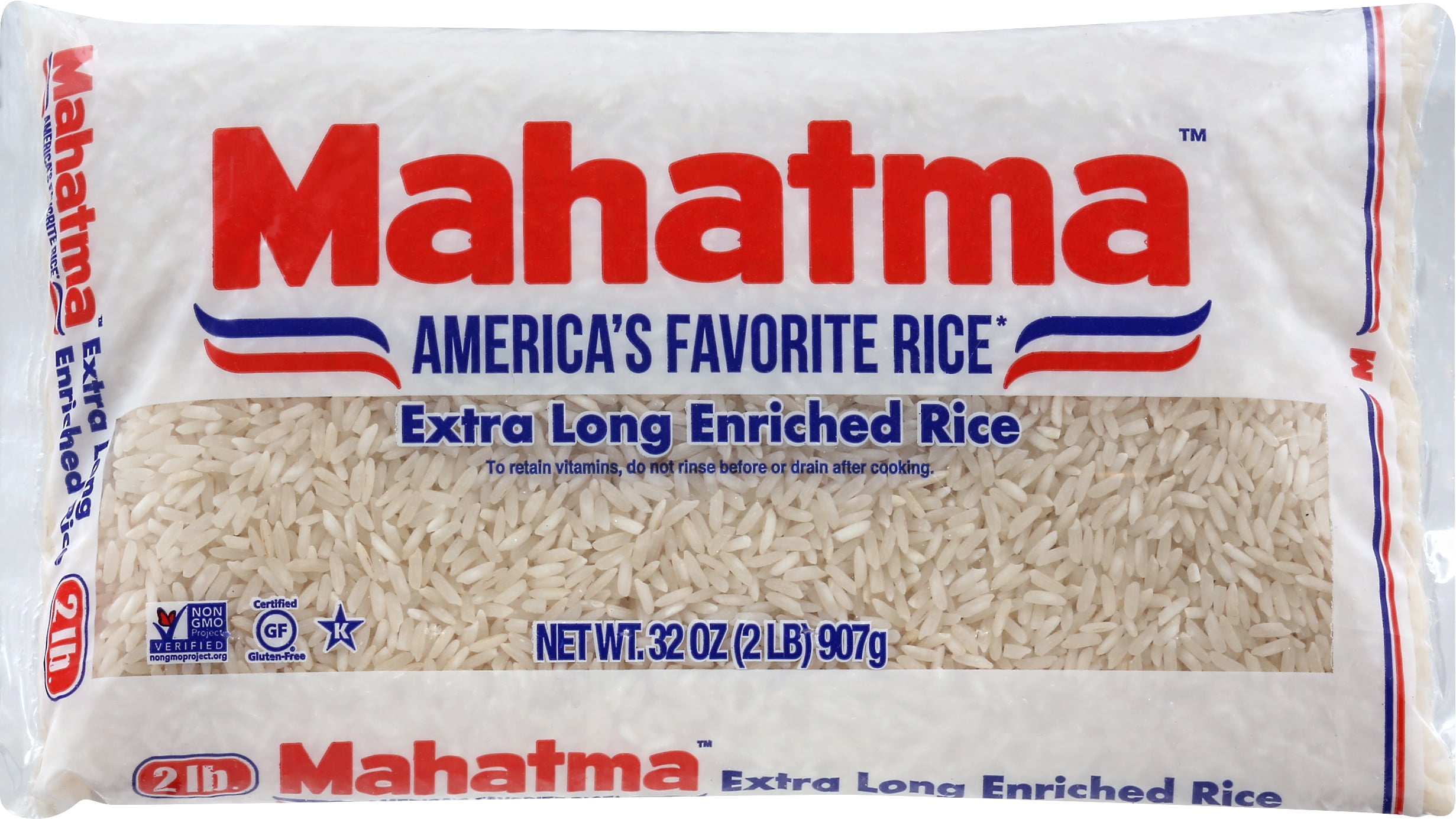 Mahatma Enriched Extra Long Grain White Rice 2 lb Bag