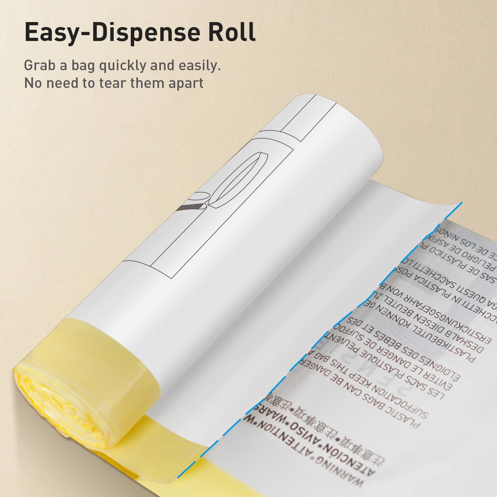 Eko 8 Gallon / 30.3 Liter  60 Count Drawstring Trash Bags Extra-strong Unscented Garbage Easy-dispense Roll For Kitchen & Household Use Resists Tears Leaks And Punctures Code F-1 White