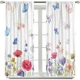 thumbnail image 2 of Butterfly Curtains Spring Flowers Pink Trees Butterfly Print Living Room Curtains for Boys Girls Teenagers Bedroom Blackout Curtains 52x84 Inches, 2 of 6