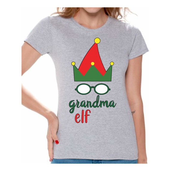 Awkward Styles Ugly Christmas Shirts for Women Xmas Elf Grandma T-Shirt