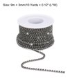 thumbnail image 2 of Unique Bargains 10 Yard 3mm Crystal Rhinestone Diamond Close Chain Trim for Sewing,Crafts,Gray Gems Gray Base, 2 of 5