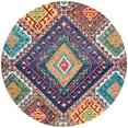 thumbnail image 6 of SAFAVIEH Aspen Mia Geometric Wool Area Rug, Blue/Multi, 7' x 7' Round, 6 of 8