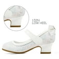 thumbnail image 3 of Kushyshoo White Girls Dress Shoes Mary Jane Pumps with Bow 1.5in Low Heel Wedding Party Princess 1M, 3 of 4