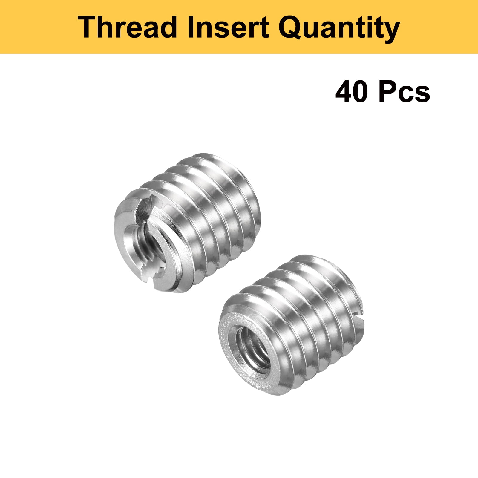 Uxcell 40pcs Thread Repair Inserts M10 x 1.5 Male to M5 x 0.8 Female Thread 10mm Long Stainless Steel Reducing Nuts Metric Self Tapping Sleeves