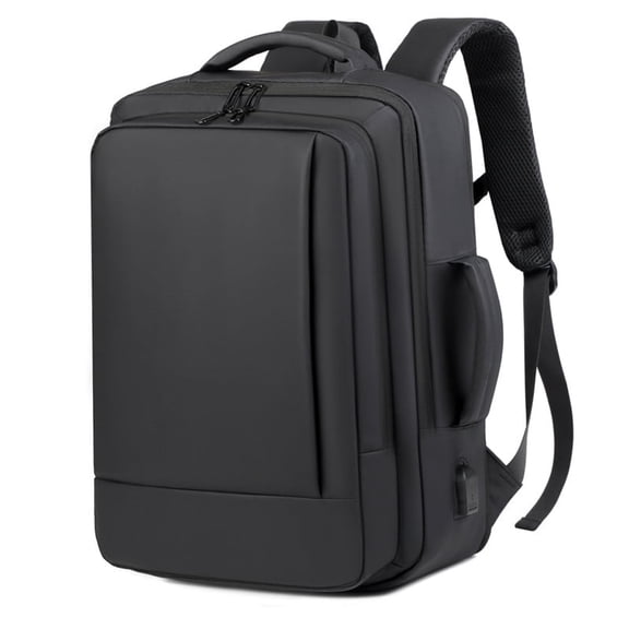 AGOPLEE Business Laptop Backpack, Travel laptop backpack, Expandable backpack Carry On Premuim Weekender Luggage Bag with USB Charging Port, Black