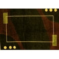 thumbnail image 1 of Ahgly Company Machine Washable Indoor Rectangle Oriental Yellow Modern Area Rugs, 8' x 10', 1 of 4