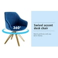 thumbnail image 6 of Art Leon Velvet Desk Chair Swivel with Gold Plated Legs, Mazarine, 6 of 9