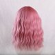 thumbnail image 4 of Cabello medio largo europeo y americano, flequillo plano, pelucas onduladas y rizadas de color rosa, anime BRILLAR Rojo Verde, 4 of 4