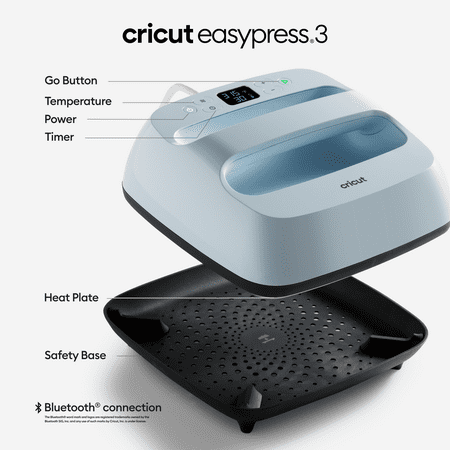 Cricut EasyPress 3 - 9 in x 9 in - Bluetooth-Enabled Handheld Heat Press