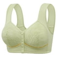 thumbnail image 2 of CFLVAEK Front Closure Bra for Elder Women Plus Size Full Coverage Push Up Everyday Bras fpr Big Bust Comfort Breathable No Underwire Bralette Green 46/105, 2 of 3