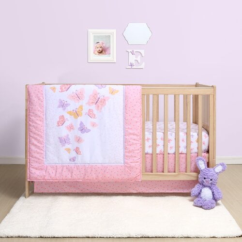Belle Belle Butterfly 4 Piece Crib Bedding Set Walmart Com