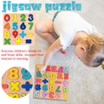 thumbnail image 3 of Kiddiway Wooden Puzzle for Toddlers - Number and Letter Shape Sorter with Pegged Board, Preschool Educational Learning Toy,B, 3 of 4