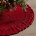 thumbnail image 6 of Outoloxit 36-Inch Knitted Christmas Tree Skirt for Small Trees with Tie Closure, Soft Durable Polyester, Festive Holiday Decoration for Home and Office, 6 of 7