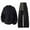 Black, variant on mihongmao Mens Sweatsuits 2 Piece Set Men's Solid Color Sport Casual Fashion Pocket Pants Short Sleeve Round Neck Set Black 3X