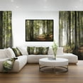 thumbnail image 3 of Designart - Green Fall Forest with Sun Rays - Landscape Photography Framed Canvas Print, 3 of 4