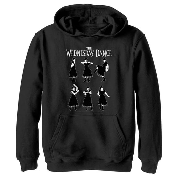 Boy's Wednesday Dance Moves  Pull Over Hoodie Black X Large