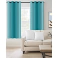 thumbnail image 2 of Teal Ombre Blackout Curtains, Light Blocking Print Window Curtains, Modern Abstract Art Farmhouse Gradient Thermal Insulated Window Drapes for Living Room Kitchen Cafe 2 Panels, 55"W x 39"L, 2 of 9