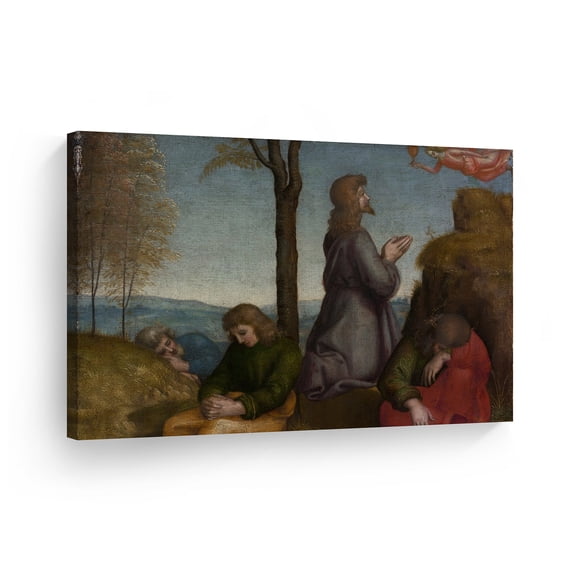 Smile Art Design The Agony in the Garden by Raphael Art Canvas Print Famous Fine Art Oil Painting Reproduction Canvas Wall Art Renaissance Art Home Decor Ready to Hang Made in the USA 8x12