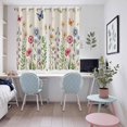 thumbnail image 4 of Spring Floral Kitchen Curtains Window Panels, Pink Blue Flowers Butterfly Rustic Insulated Window Treatment Curtain, Grommet Curtains for Bedroom/Living Room/Bathroom, 2 Piece 52"Wx63"L, 4 of 8