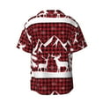 thumbnail image 2 of Naloa Christmas Buffalo Plaid Men's Loose Fit Cuban Collar Short-Sleeve Shirt with Button-down and Chest Pocket for Everyday Wear Outings - 4X-Large, 2 of 7