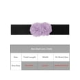 thumbnail image 4 of Cinturón Elástico Ancho para Mujeres INSPIRE CHIC, Corsé Estirable de Doble Flor Grande, Elegante y Casual para Vestido 68x6cm/26.8x2.4 pulgadas (LxA) Púrpura Claro, 4 of 6