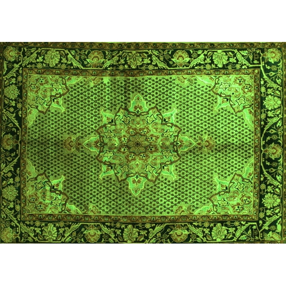 Ahgly Company Indoor Rectangle Persian Green Traditional Area Rugs, 8' x 10'