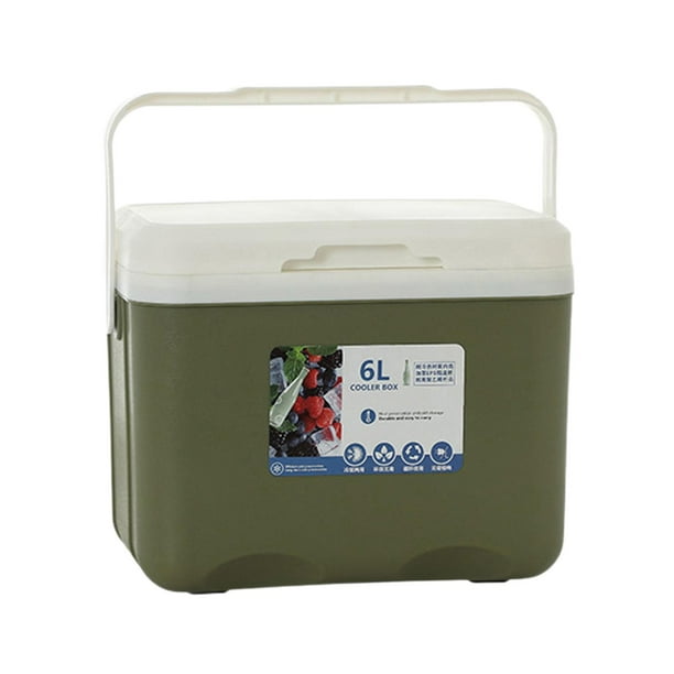 Nevera portátil de 6 l para alimentos congelados y calientes, pequeña, para almacenar hielo duro. Verde