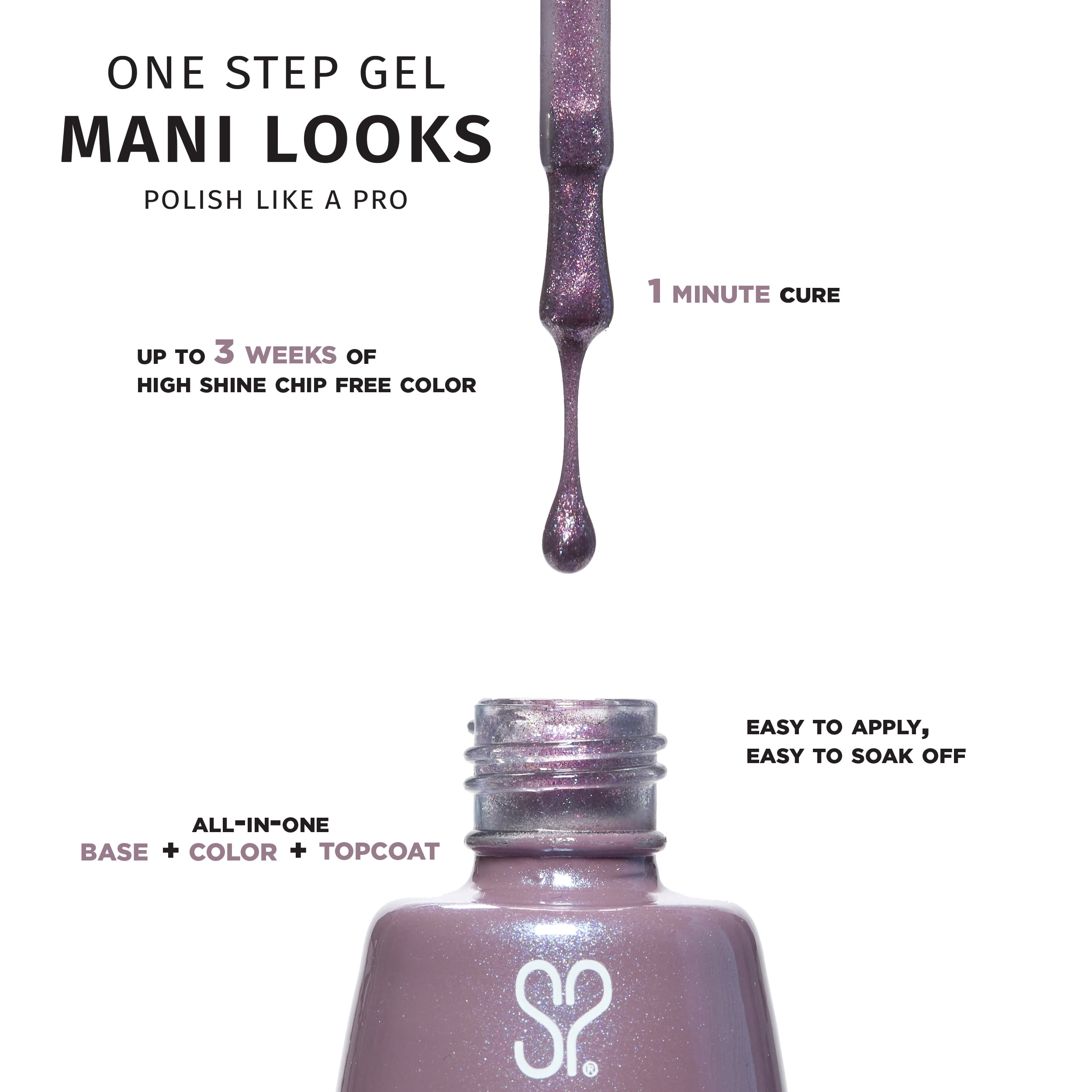 Salon Perfect Aurora One Step Gel + Magnet Tool, Pink Nail Polish, 0.5 fl oz