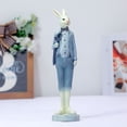 thumbnail image 2 of Easter Bunny Figurine, Gentleman Bunny Statue for Indoor Outdoor Home Decor, Garden Patio, Spring Holiday Tabletop Decoration - Style A, 2 of 5