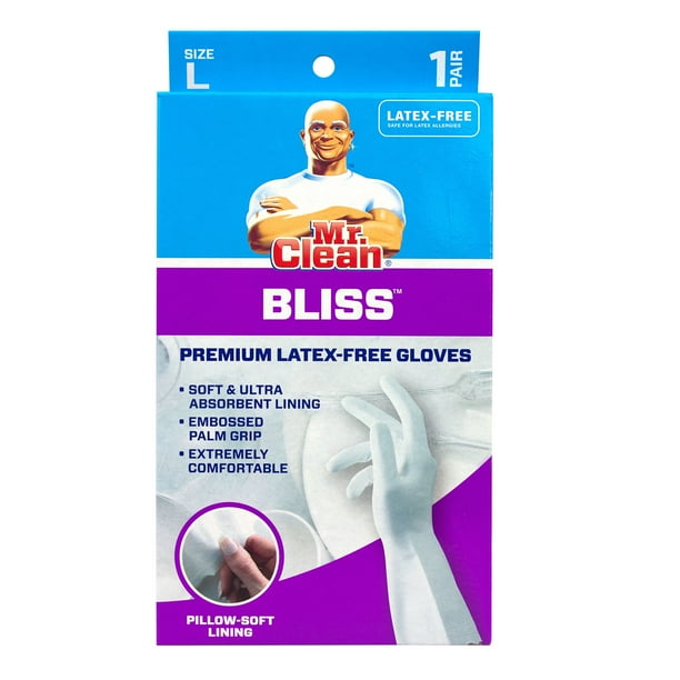 Mr. Clean Bliss Premium LatexFree Gloves, Large 1 Pair