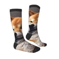 thumbnail image 4 of Lsque Regal Shiba Inu Printed Crew Socks Men's Women's LightWeight Thin Casual Calf Socks ,Knee High Socks,Cotton Socks, 4 of 9