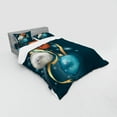 thumbnail image 3 of Ambesonne Christmas Bedding Set 3 Pcs, Vivid Balls Ribbons, Twin XL, Petrol Blue Grey Red, 3 of 3
