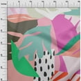 thumbnail image 3 of oneOone Cotton Poplin Medium Pink Fabric Geometric Abstract Shapes With Leaves Craft Projects Decor Fabric Printed By The Yard 56 Inch Wide, 3 of 4