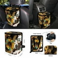thumbnail image 4 of Xoenoiee American Sunflower Leopard Cow Print 15 PCS Car Seat Covers Set, Car Seat Protector Steering Wheel Cover Seat Belt Covers Trash Bin Sunglasses Pocket Rear View Mirror Cover Coasters, 4 of 7