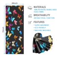 thumbnail image 2 of Black Blue Yellow Butterfly Pattern Hot Yoga Mat Towel Non Slip for Hot Yoga - Quick-Drying Yoga Mat Cover with 4 Corner Pockets with Travel Bag - Hot Yoga Towel Non Slip 74"x26", 2 of 6