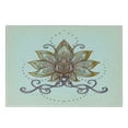thumbnail image 3 of Lotus Cutting Board, Themed Flower Motif on Off White Background with Swirls Curls, Decorative Tempered Glass Cutting and Serving Board, in 3 Sizes, by Ambesonne, 3 of 5