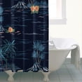 thumbnail image 5 of Beach Vacation Shower Curtain, Aloha Hawaiian Paradise with Tropical Palm Tree and Nautical Coastal Scene, Waterproof Boho Fabric with Hooks, Great for Summer Bathroom Decor, 5 of 5