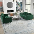 thumbnail image 6 of Tahir Mid-Century Pillow Back Velvet Sofa Set in Green, 6 of 9
